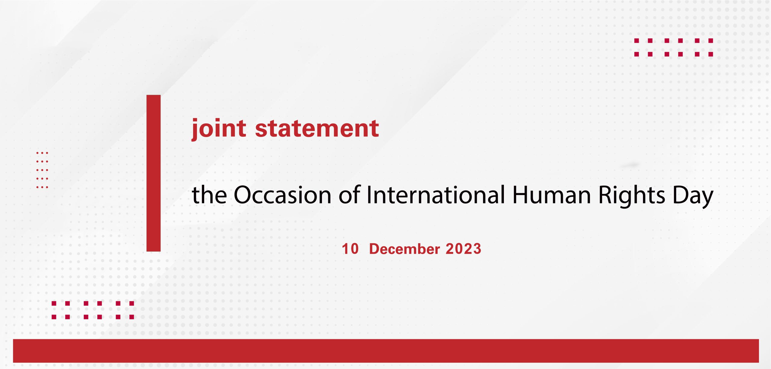 Joint Statement  the Occasion of International Human Rights Day